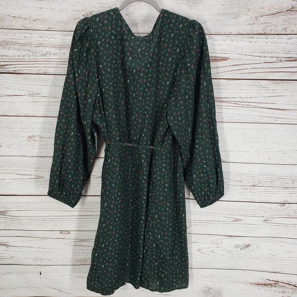 Old Navy New Women's Green Mini Floral Rayon Wrap Dress Size XXL - Picture 13 of 14